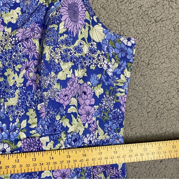 Chadwicks floral dress Womens size 16 blue Maxi Cottagecore Vtg sleeveless - Picture 4 of 16
